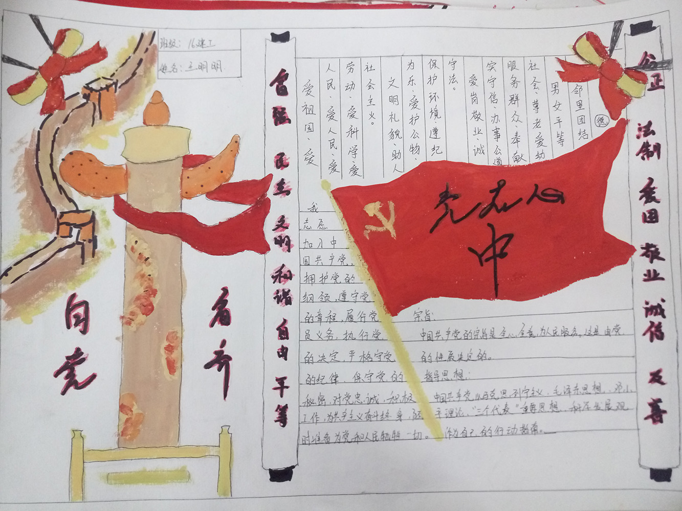 我院"党在我心中"手抄报大赛圆满完成